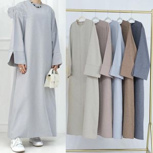 女性のためのエスニック服プレーンマードアバヤ2024 EIDラマダンエレガントマロカインカフタンドバイターキーローブイスラム教徒のドレスイスラムジャラビヤ