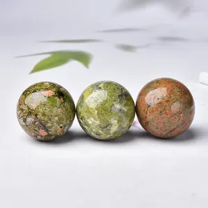 Esfera pequena natural de Unakite da bola de cristal das estatuetas decorativas para a decoração home