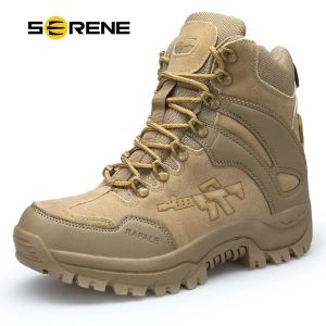 Botas de botas serenas botas masculinas de botas militares combate masculino chukka bot tático tático tamanho grande e masculino sapatos de segurança botas de segurança