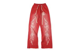 Correct Version of Hellstar Washed Sports Pants Casual Flared Mens and Womens Sanitary Long