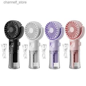 Elektriska fläktar Portable Atomizer Fan Handheld Mini Air Conditioner USB laddning Portabel liten luftkylare luftfuktare Fan for Home/Office Usey240320