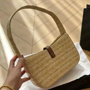 New straw woven underarm bag Womens Crossbody Bag Ladies Shoulder new underarm bag features a simple appearance and a beautiful brand logo with a premium