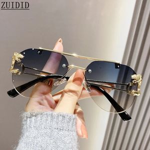 Rimless Designer Sunglasses Women Trendy Luxe Fashion Sunglasses Men Vintage Glasses Lentes De Sol Mujer Lunette Soleil Femme 240315