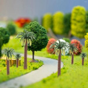 Decorative Flowers 12 Pcs Plant Decor Artificial Coconut Tree Mini Model Scenery Sand Table Green Fake Layout