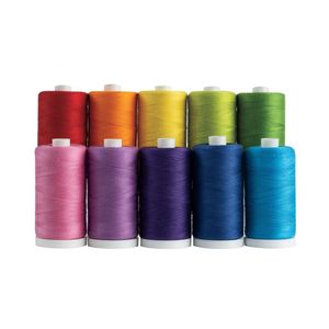 Connecting Threads Garnsets aus 100 % Baumwolle, 1200-Yard-Spulen (10er-Set – Over the Rainbow)