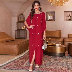Etniska kläder Eid Ramadan Abayas Arabiska kaftan kvinnor hijab klänning Rhinestone lyx Maxi Robe Party Marockan Pakistani Muslim Gown Dubai