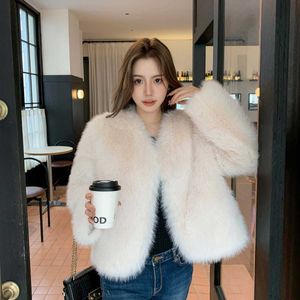 Women's Fur Faux Fur Xu Yiyi Imitation Fox Hair Environmental Protection Fur Top Womens Short Winter New Youth Fur Integrated Coat