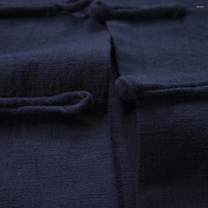 Giacche da uomo comodo da uomo comodo camicia tangampara camicetta tradizionale abbottona di cotone cinese poliestere di cotone cinese