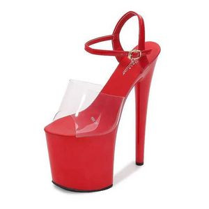 Dress Shoes HOT Female Sandals Nightclub Catwalk Pole Dance Sexy Super High Heel 20CM Women Waterproof Platform Wedding H2403215WJDF2NA