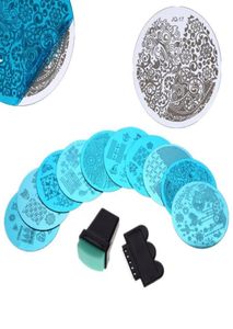 10st Nail Stamper Plate Set Nails Art Image Stamp Stamping Scraper Plates Manicure Mall Pedicure Kit Tools 7686488