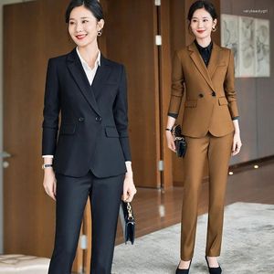 Women's Two Piece Pants High-End Business Suit Autumn Temperament El Manager Work Clothes Management Commuter Tailored Formal C