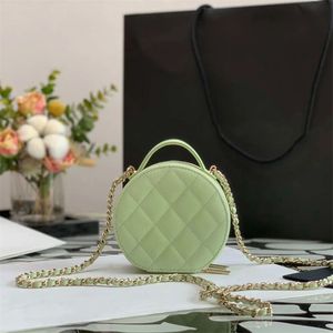 10A Top quality Round cosmetic bag 12cm luxury designer bags woman leather shoulder handbag fashion crossbody bag lady chain bagss clutch purse With box C046