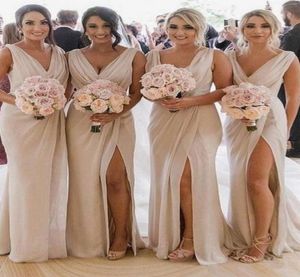 gerçek resim vestido madrinha yarık denizkızı nedime elbiseler uzun seksi sırtsız düğün elbisesi 2019 vneck gelin Hon93121781