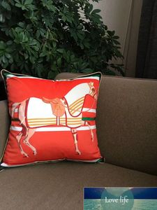 Klassiskt europeiskt och amerikansk Super Velvet Duplex Printing Horse Head Cudion Cushions Model Room Pillow Cover Hotel KTV ryggstöd