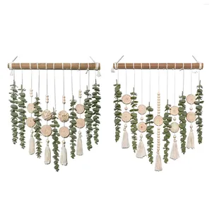 Dekorative Blumen Künstlicher Eukalyptus Wandbehang Dekor Chic Bohemian Fake Greenery Kunstdekoration für Flur Zuhause Wohnheim Badezimmer