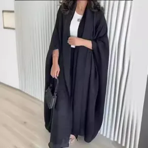 Casacos de trincheira femininos Miyake plissado colar dobrável cardigan de manga comprida plus size cor sólida robe para 2024 roupas de designer originais