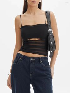 Tanques femininos Y2K Spaghetti Strap Crop top