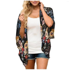 Kvinnors stickor badkläder polyester chiffon cardigan hem kvinnlig