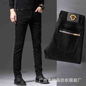 Erkek Kot Tasarımcı Chao Marka Üst düzey erkek siyah ince elastik ince fit moda Kore Sonbahar ve Kış Pantolon G6AH