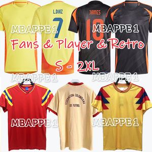 2024 Maglie da calcio ColOMbiA LUIS DIAZ LERMA SINSTERRA ARIAS 1990 Retro Valderrama Fans Maglia da calcio versione giocatore 24 25 Escobar Guerrero FALCAO JAMES