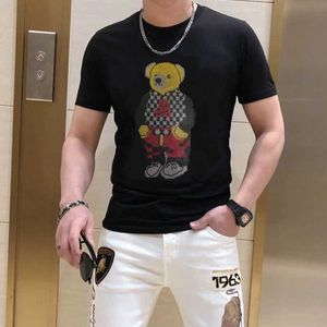 Men's T-Shirts Brand Fashion Mens T-shirt Mens Soft T-shirt Light Board Short Sleeve Solid Mens T-shirt J240319