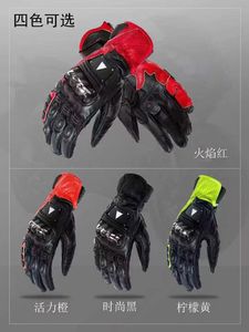 Motorcycle Motocross gloves dan titanium alloy geniune leather short motorcycle riding touch screen gloves, motorcycle rider gloves