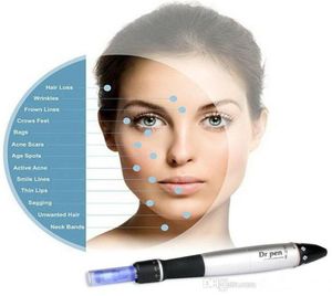 6-скоростная ручка Derma Pen Electic Auto Micro Needle Therapy Drpen вибрирующая Dermapen Dermastamp 12 игл Pen6877084