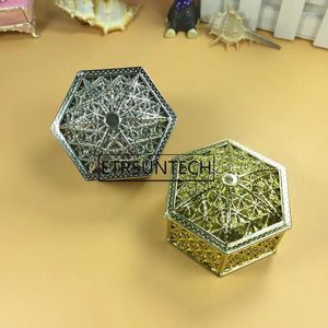 Gift Wrap 120pcs Plastic Golden Silver Sexangle Candy Box Hollow Out Design Wedding Party Favor And Packaging Boxes