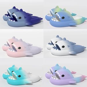 designer shoes woman sandal Summer Shark Slippers Men Couples Outdoor Shark Slides Thick Soled Shoes Kids flat sandals Gradient Flip Flops GAI 36-45