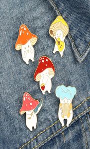 Mushroom Enamel Pin Custom Funny Guitar Accordion Brooches Bag Lapel Pins Cartoon Cute Badge Plant Jewelry Gift for Kids Friends9899668