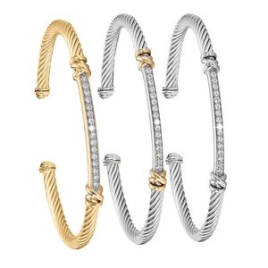 European American Retro Trend AAA Zirkonia Edelstahl Offenes Armband Damen Partys Tänze Paare Armbänder Schmuck 240315