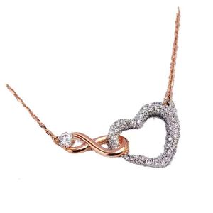 Luxury Jewery Swarovskis Necklace Eternal Love 8-line Necklace for Women with Swallow Crystal Love Collar Chain