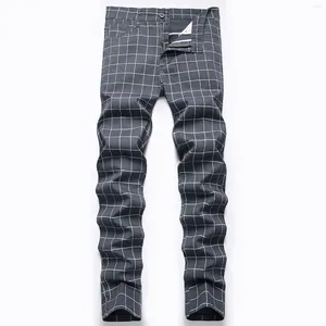 Jeans da uomo Primavera Estate Casual a righe gamba dritta elasticizzata Pantaloni moda House Boy Uomo rilassato M 1