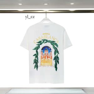 Casa Blanca T Shirt Homens Designer Camisetas Casablanc Camisa Desgaste Verão Em Torno Do Pescoço Absorção De Suor Mangas Curtas Ao Ar Livre Respirável Algodão Tees Marca Casa Camisas 8836