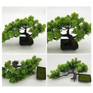 Flores decorativas simulação bonsai árvore interior ao ar livre vaso adornar mesa de trabalho ornamento sala estar escritório quarto exibição decorações