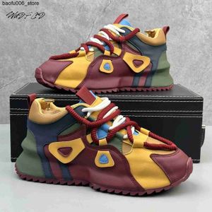 Casual Shoes Short and chubby sports shoes for mens winter plush warm snow fashionable casual ultra-fine fiber leather upper with added inner platform Q240320