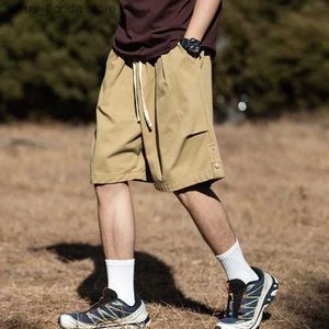 Men's Shorts Summer Mens Thr-dimensional Pleated Design Outdoor Shorts for Mens New Japanese Fashion Loose Strtwear Casual Capris Y240320