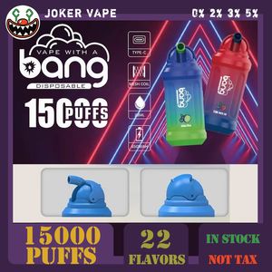 15k puff Bang15000 Puff Original Vape Pen vaper Monouso Vapes desechable E Sigaretta vapers desechables Vaporizzatore Ricarica Mesh Coil Vape Pen 22 sapori in stock