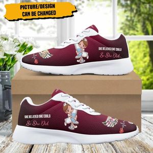 Casual Shoes Cartoon Nurse Paramedic Pattern Luxury Design Women Comfort Shock Absorbing Non-slip Ladies Sneakers For Outdoor