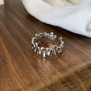 Chinese Style Cold Wind Flower Metal Open Ring, Children's Halloween Band Ring