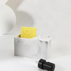 Dispenser di sapone liquido Bottiglia di lozione Spazzola di spugna Combo Cucina di superficie con pompa di capacità Stoccaggio a tenuta stagna per lavello