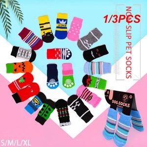 Dog Apparel 1/3PCS /Set Pet Socks Non-slip Knitted Cute Puppy Knit Winter Warm Teddy Wool Random