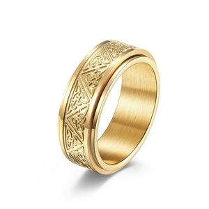 Rostfritt stål roterbara ringar band lindrar ångest för män kvinnor smycken