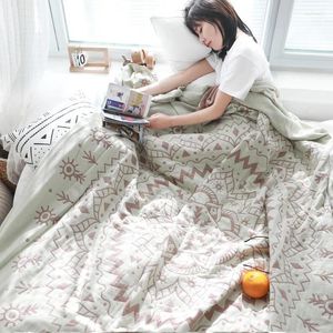 Blankets Summer Cooling Children Adults Cotton Gauze Muslin Travel Blanket Airplane Soft Nap Throw Coverlet For Sofa Bed Qulit Home Decor