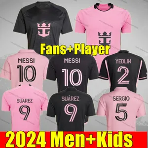 جديد 2024 Messi Miami Suarez CF Soccer Jerseys Inter Higuain Fray Campana Yedlin 23 24 25 Football Men and Kids Player Fans Parley Parley One Planet Earth Day