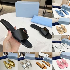 Panda tofflor för kvinnors lägenheter läder skrapar svart vit rosa bruna thong sandaler trend damer sommar flip flops skor glider designer sandaler sandal