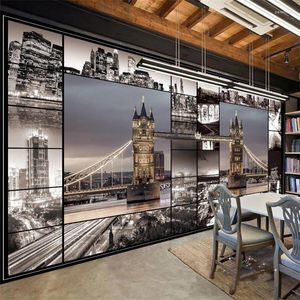 壁紙のカスタマイズ壁画ロンドンイングランドアーキテクチャレトロ背景壁絵画カスタム大きな緑の壁紙Papel de Pared