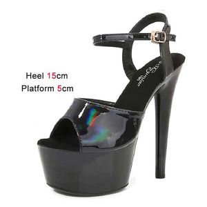 Scarpe eleganti 16.5CM Tacchi alti da sposa 2023 Estate Nuovi sandali che cambiano colore Moda donna Pole Dance 7CM Piattaforma impermeabile H240321XKS0