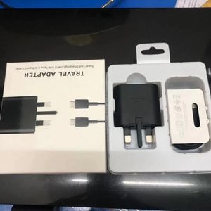 Samsung PD 25W 충전기 용 영국 Pulg Wall Charger USB C Galaxy S20/S20 Ultra/Note10/Note 10 Plus TA800 + 1.2M 케이블 포장 상자