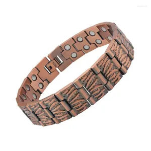 Strand Befoshinn Bracciale da uomo casual Doppia fila Rame puro Ioni negativi Energia sana Magnetica Alla moda per